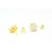 Women's Ear tops studs Earrings yellow Gold Plated Zircon Stones round design